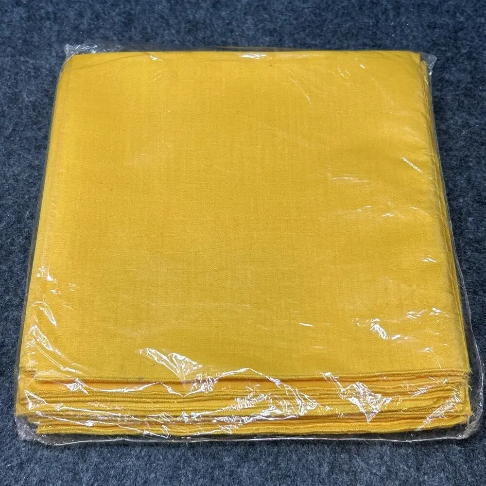 VTG Apron Linen Tree of California Gold Yellow Merrow Edged Cloth Napkins 12pc